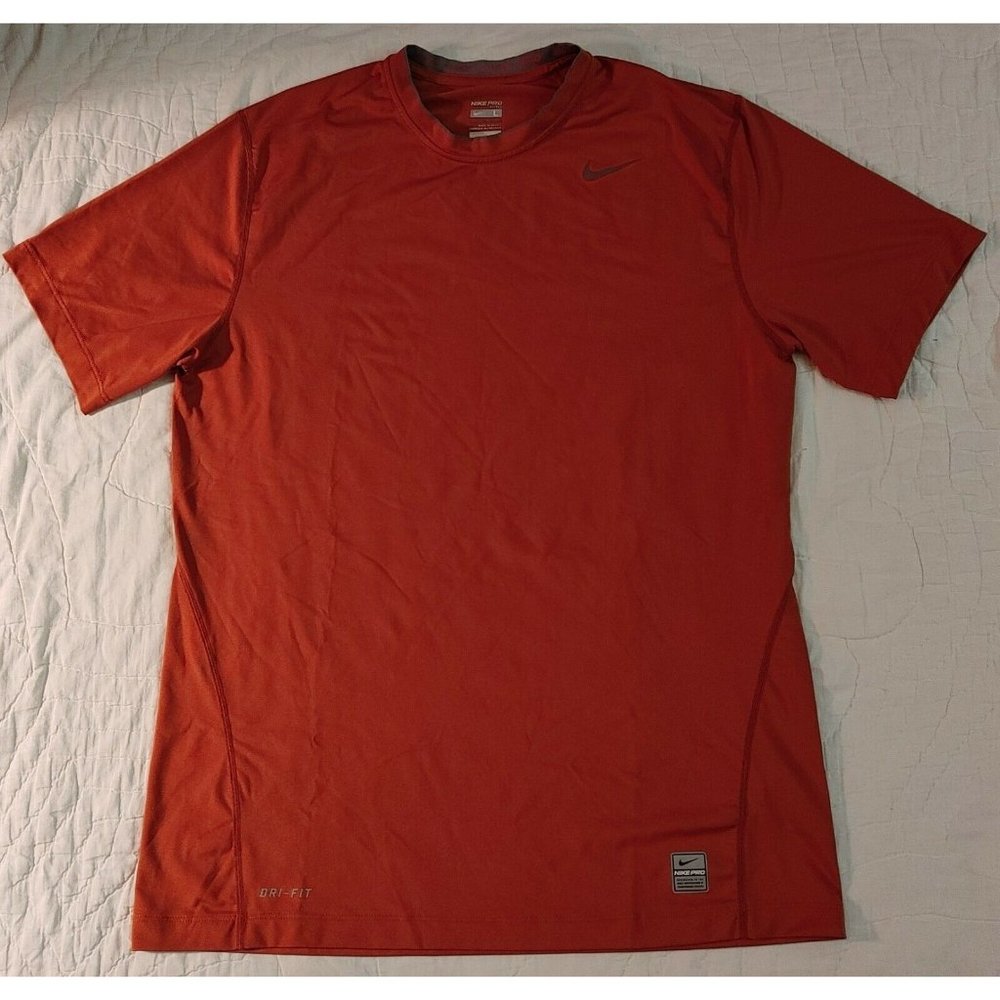 Nike Pro Fitted Dri-FIT T Shirt Mens L Burnt Orange UT Texas Longhorns
